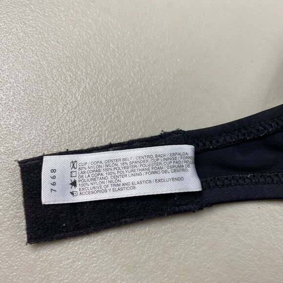 Vintage Wonderbra Bra 34B Black Padded Pushup Underwire Add a Cup 90s Y2K 7668 - Picture 10 of 11